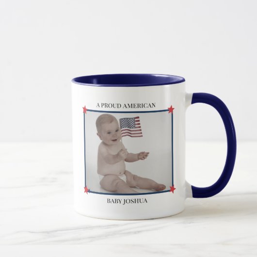 Custom Photo Patriotic Baby First 4th of July マグカップ (右)