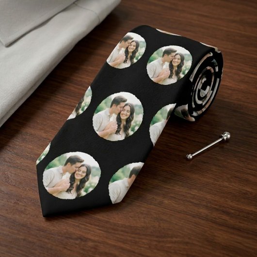 Custom Photo Pattern Wedding Tie, Personalised  ネクタイ