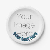 Custom Photo – Personalized blue text  ペーパープレート (正面)