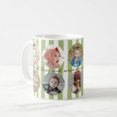 Custom Photo Personalized Family Picture Stripe コーヒーマグカップ (正面左)