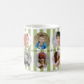 Custom Photo Personalized Family Picture Stripe コーヒーマグカップ (中央)
