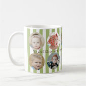 Custom Photo Personalized Family Picture Stripe コーヒーマグカップ (左)