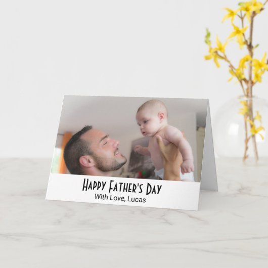 Custom Photo Personalized Father's Day Card カード (黄色い花)