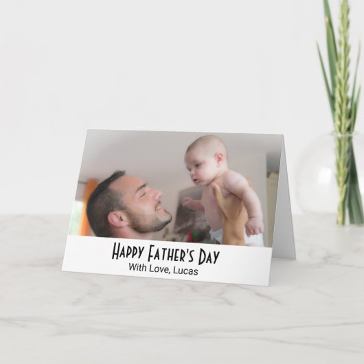 Custom Photo Personalized Father's Day Card カード (正面)