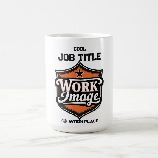 Custom Photo Personalized Job Title & Workplace  コーヒーマグカップ (中央)