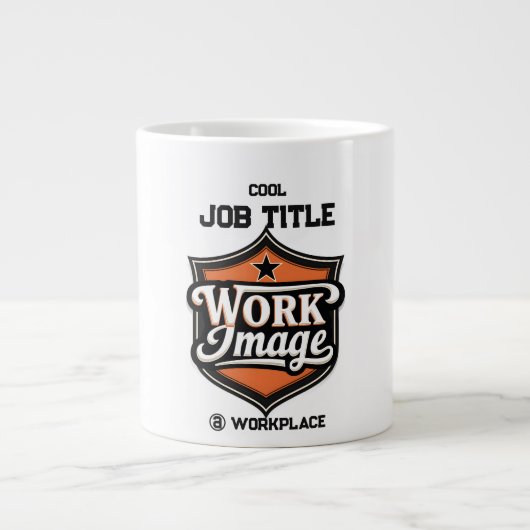 Custom Photo Personalized Job Title & Workplace  ジャンボコーヒーマグカップ (正面)