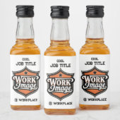 Custom Photo Personalized Job Title & Workplace  リキュールボトルラベル (ボトル)