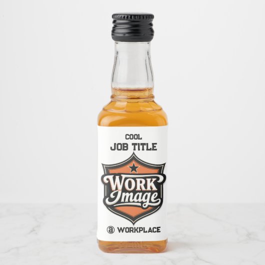 Custom Photo Personalized Job Title & Workplace  リキュールボトルラベル (正面)