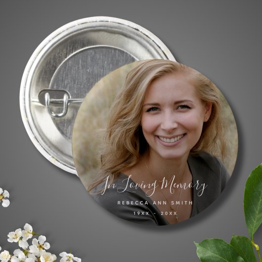 Custom Photo Personalized Memorial Tribute Funeral 缶バッジ