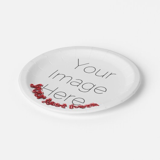 Custom Photo – Personalized text  ペーパープレート (アングル)