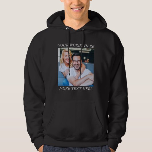 Custom Photo & Personalized Text Graphic Hoodie パーカ (正面)