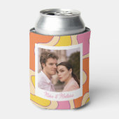 Custom Photo Personalized Wedding Retro Groovy 缶クーラー (缶正面)