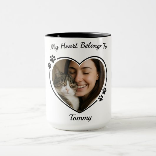 Custom Photo Pet Lover Mug – Pet Lover Gift マグカップ (中央)