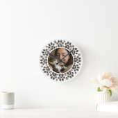 Custom Photo Pet Paw Print Wall Clock  ラウンド壁時計 (ホーム)