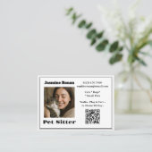Custom Photo Pet Sitter Business Card  名刺 (スタンド正面)