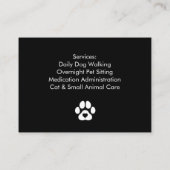 Custom Photo Pet Sitter Business Card  名刺 (裏面)
