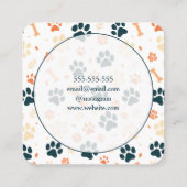 Custom Photo Pet Sitter Square Business Card スクエア名刺 (裏面)