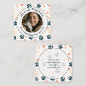 Custom Photo Pet Sitter Square Business Card スクエア名刺 (正面/裏面)