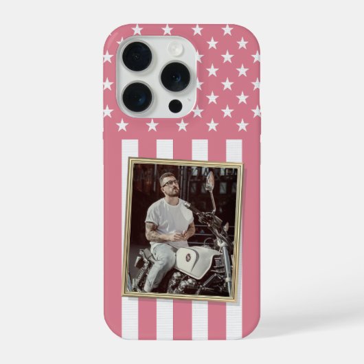 Custom Photo Phone Case, USA Flag Patriotic iPhoneケース (裏面)