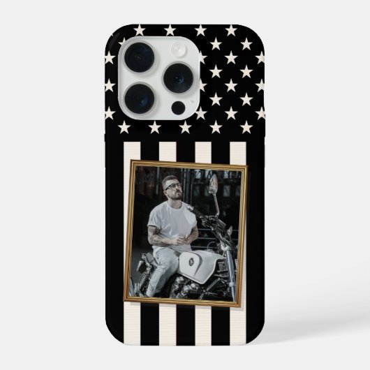 Custom Photo Phone Case, USA Flag Patriotic iPhoneケース (裏面)