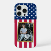 Custom Photo Phone Case, USA Flag Patriotic iPhoneケース (裏面)