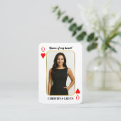 Custom Photo Poker Card, Queen of My Heart Gift  コーリングカード (スタンド正面)