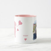 Custom Photo Poodle Valentine Mug with Name マグカップ (中央)