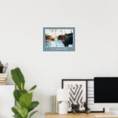 Custom Photo Poster With Text Modern Family Pet ポスター (ホームオフィス)