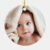 Custom Photo Religious Baptism Wildflower セラミックオーナメント (裏面)