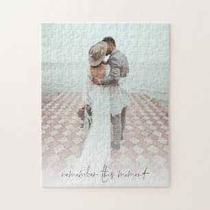 Custom Photo Remember This Moment Newlyweds ジグソーパズル