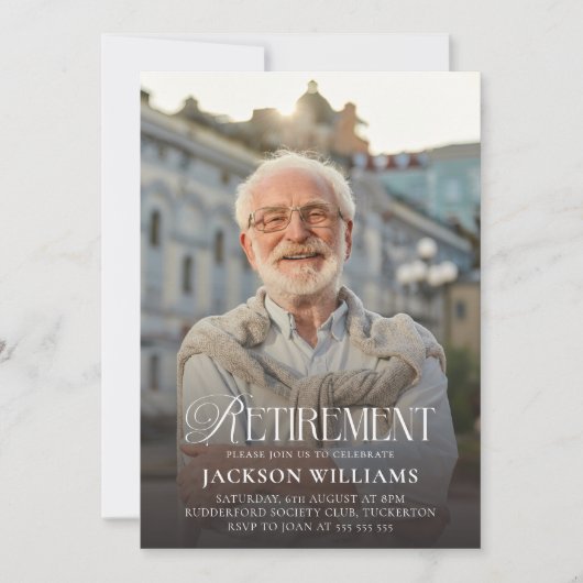 Custom Photo Retirement Party 招待状 (正面)