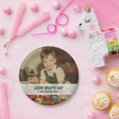 Custom Photo Retro Cool Fun Birthday Party ペーパープレート (パーティー)