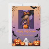 Custom Photo Retro Happy Halloween Holiday Card カード (正面)