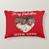 Custom Photo Romantic Heart Red Valentine’s Day アクセントクッション (正面)