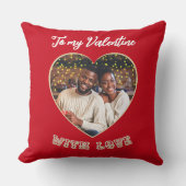 Custom Photo Romantic Heart Red Valentine’s Day クッション (正面)