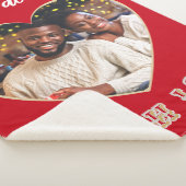 Custom Photo Romantic Heart Valentine’s Day Red シェルパブランケット (3/4)