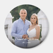 Custom Photo Romantic Keepsake with Names & Date マグネット (正面)