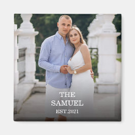 Custom Photo Romantic Keepsake with Names & Date マグネット