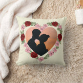Custom Photo Romantic Rose Heart Throw Pillow  クッション (ブランケット)