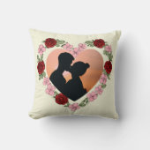 Custom Photo Romantic Rose Heart Throw Pillow  クッション (正面)