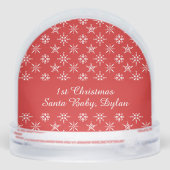 Custom Photo Santa Baby Snowflake Message Red (裏面)
