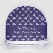 Custom Photo Santa Baby Snowflake Script Blue (裏面)