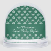 Custom Photo Santa Baby Snowflake Script Green (裏面)