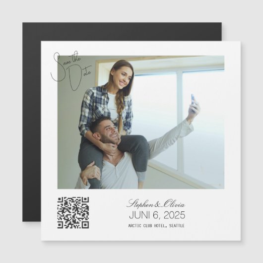 Custom Photo Save the Date Wedding magnet (正面/裏面)