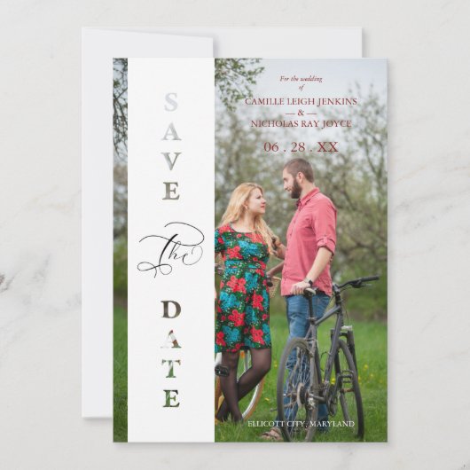Custom Photo Script Cut Paper Effect Wedding (正面)