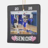 Custom Photo Senior Year Volleyball セラミックオーナメント (左)