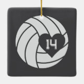 Custom Photo Senior Year Volleyball セラミックオーナメント (裏面)