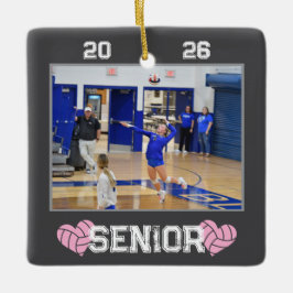 Custom Photo Senior Year Volleyball セラミックオーナメント