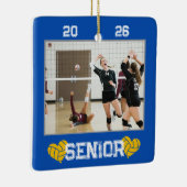 Custom Photo Senior Year Volleyball  セラミックオーナメント (右)