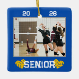 Custom Photo Senior Year Volleyball  セラミックオーナメント